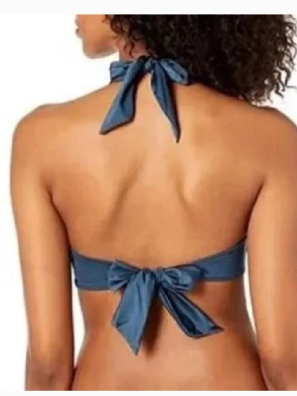 Seafolly Bikin i Halter Top 6 NWT Shine On Twist Swim Navy Blue - Picture 3 of 8